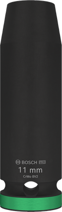 Soquete de impacto Bosch PRO de 1/2" com 11 mm de profundidade.